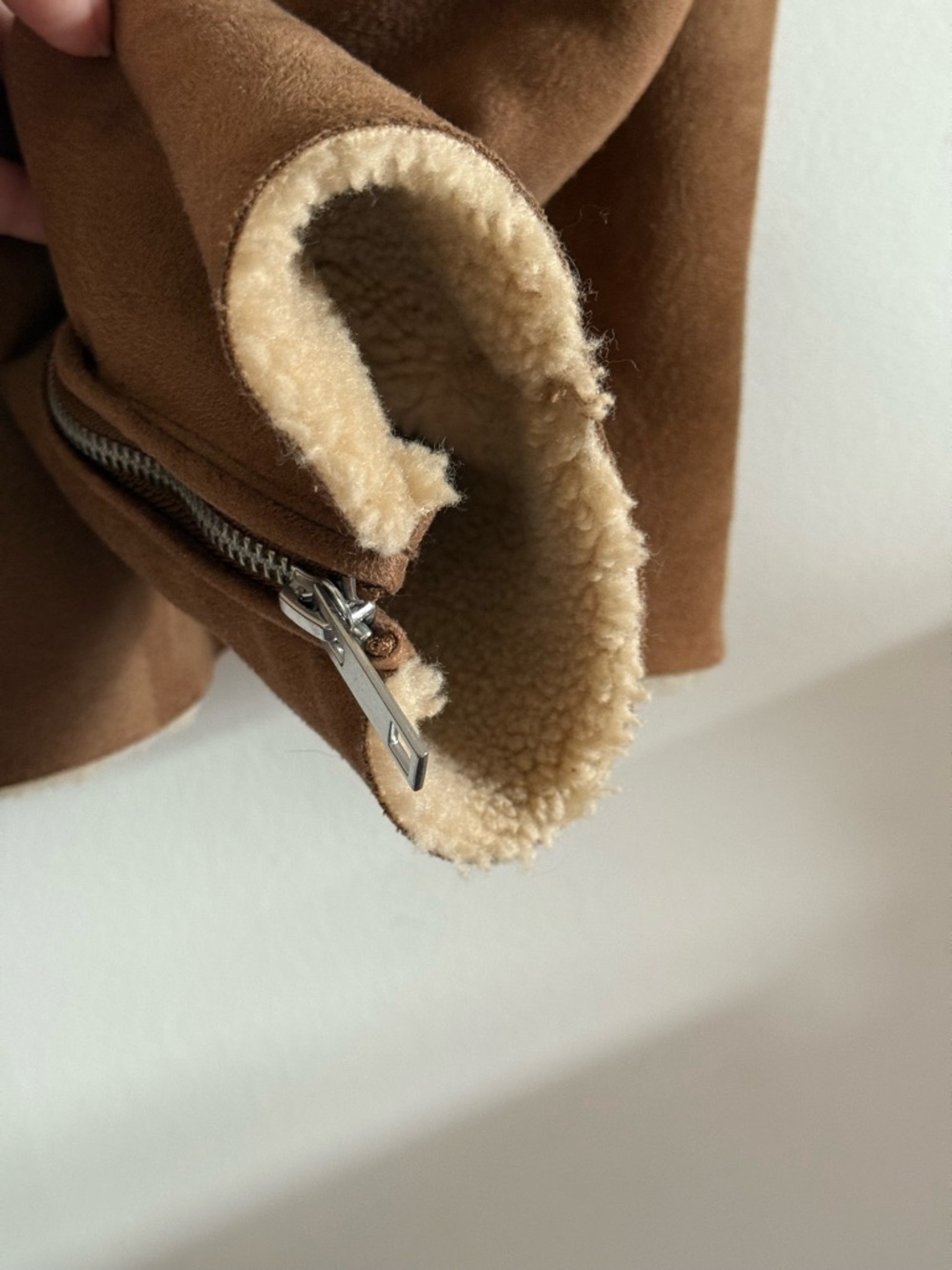 H&M Tan Brown Sherpa-lined Aviator Jacket - Picture 5 of 7